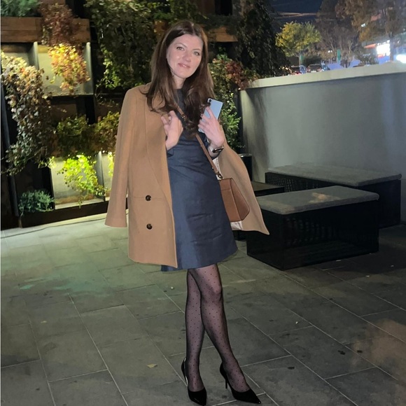 Sezane Camel Double-Breasted Trench Coat - Picture 2 of 7